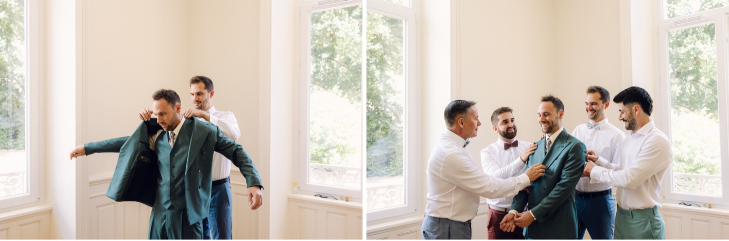 Photographe mariage Alsace – préparatifs du marié avec ses témoins