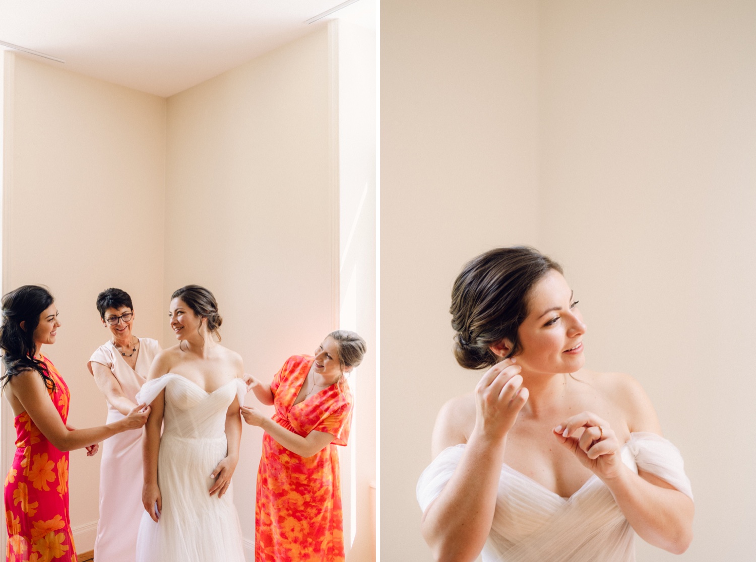 préparatifs de la mariée avec ses proches