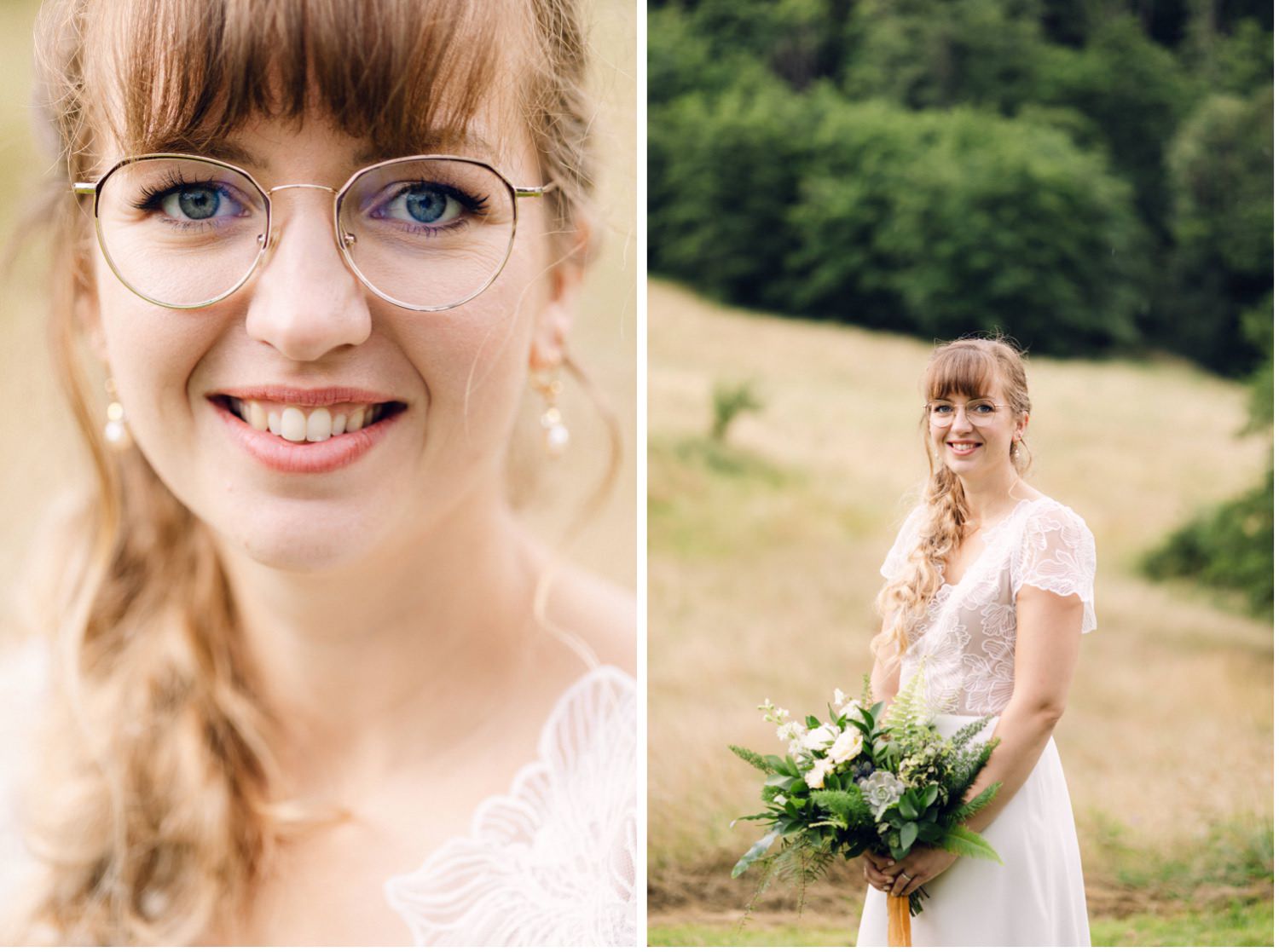 Portrait de la mariée en lumière naturelle