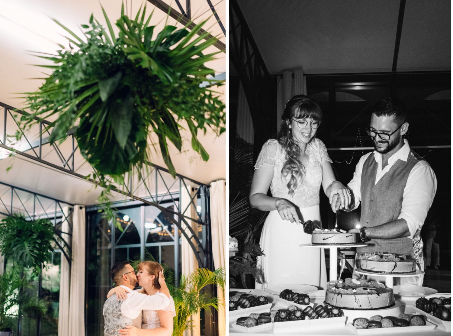 Découpe du gâteau de mariage